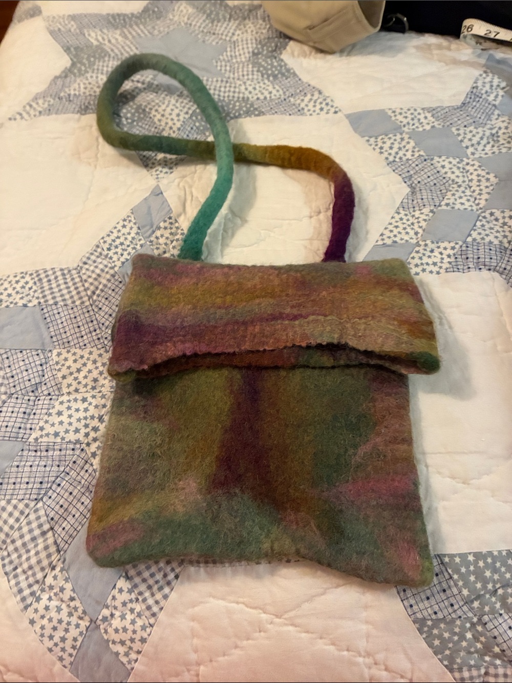 Handcrafted Multicolor Felt Crossbody Bag
